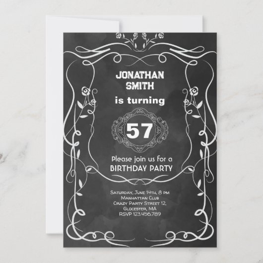 Invitation Fête d'anniversaire au whisky (Devant)