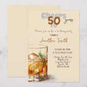 Invitation Fête d'anniversaire au whisky (Devant / Derrière)