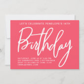 Invitation Fête d'anniversaire audacieuse de rayures (Devant)