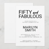 Invitation Fête d'anniversaire audacieuse pour les 50 ans Mod (Devant / Derrière)