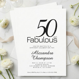 Invitation Fête d'anniversaire audacieuse pour les 50 ans Mod