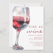 Invitation Fête d'anniversaire aussi bonne que du vin  (Devant)