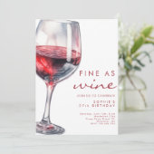 Invitation Fête d'anniversaire aussi bonne que du vin  (Debout devant)