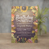 Invitation Fête d'anniversaire Automne Maple Sunflower Citrou