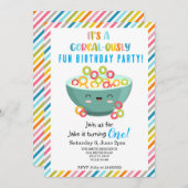 Invitation Fête d'anniversaire aux céréales (Devant / Derrière)