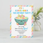 Invitation Fête d'anniversaire aux céréales (Debout devant)