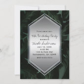 Invitation Fête d'anniversaire aux feuilles de palmier tropic (Devant)