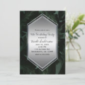 Invitation Fête d'anniversaire aux feuilles de palmier tropic (Debout devant)