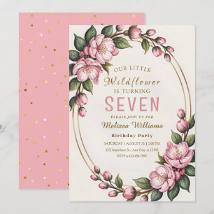 Invitation Fête d'anniversaire aux fleurs sauvages de printem