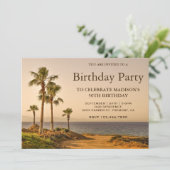 Invitation Fête d'anniversaire aux palmiers de l'île tropical (Debout devant)