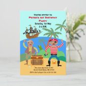 Invitation Fête d'anniversaire aux pirates et au trésor (Debout devant)