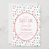 Invitation Fête d'anniversaire aux points d'aquarelle Coloré (Devant)