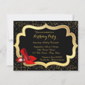 Invitation Fête d'anniversaire aux talons hauts rouges (Dos)