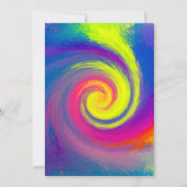 Invitation Fête d'anniversaire aux tourbillons psychédéliques (Dos)