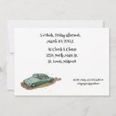 Invitation Fête d'anniversaire avec berline à deux tons (Dos)