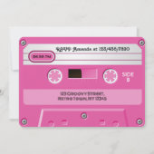 Invitation Fête d'anniversaire avec cassette rétro disco (Dos)