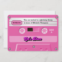 Fête d'anniversaire avec cassette rétro disco