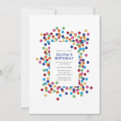 Invitation Fête d'anniversaire avec confettis colorés (Devant)