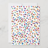 Invitation Fête d'anniversaire avec confettis colorés (Dos)