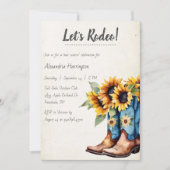 Invitation Fête d'anniversaire avec des bottes de cowboy rust (Devant)