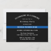 Invitation Fête d'anniversaire avec drapeau de la police Thin (Dos)