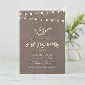 Invitation Fête d'anniversaire avec friture de poisson (Debout devant)