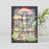 Invitation Fête d'anniversaire avec impression de forêt de ch (Debout devant)