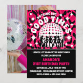 Invitation Fête d'anniversaire avec impression de léopard ros (Devant / Derrière)