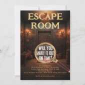 Invitation Fête d'anniversaire avec jeux d'escape room (Devant)