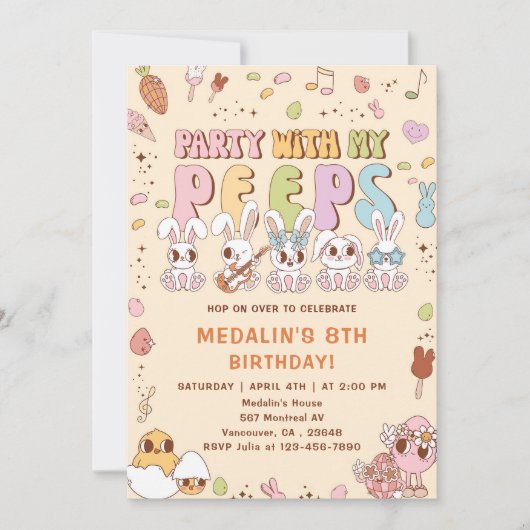 Invitation Fête d'anniversaire avec mes potes (Devant)