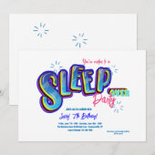 Invitation Fête d'anniversaire avec nuitée (Devant / Derrière)