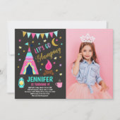 Invitation Fête d'anniversaire avec nuitée de glamping (Devant)