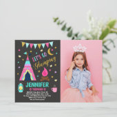 Invitation Fête d'anniversaire avec nuitée de glamping (Debout devant)