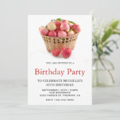Invitation Fête d'anniversaire avec panier de pommes (Debout devant)