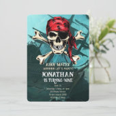 Invitation fête d'anniversaire avec un thème de crâne (Debout devant)