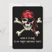 Invitation fête d'anniversaire avec un thème de crâne (Dos)