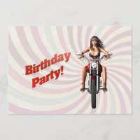 Invitations Faire Part Cartes Fille Moto Zazzle Be