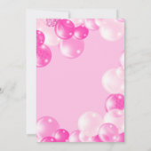Invitation Fête d'anniversaire avec une maison gonflable rose (Dos)