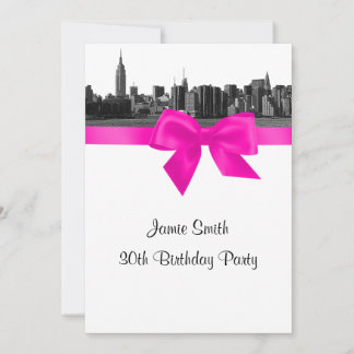 Invitation Fête d'anniversaire avec vue panoramique de NYC en