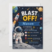 Invitation Fête d'anniversaire Aventure spatiale (Devant)