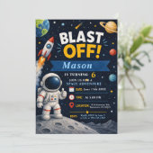 Invitation Fête d'anniversaire Aventure spatiale (Debout devant)