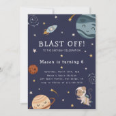 Invitation Fête d'anniversaire aventure spatiale pour enfants (Devant)