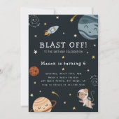 Invitation Fête d'anniversaire aventure spatiale pour enfants (Devant)