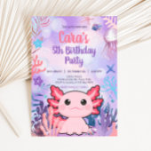 Invitation Fête d'anniversaire Axolotl