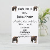 Invitation Fête d'anniversaire Aziza Safari Impression élépha (Debout devant)