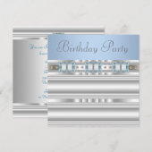 Invitation Fête d'anniversaire Baby Blue (Devant / Derrière)