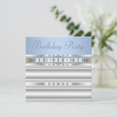 Invitation Fête d'anniversaire Baby Blue (Debout devant)