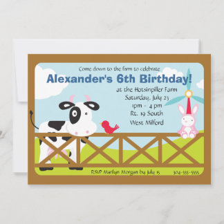 Invitation Fête d'anniversaire Barnyard personnalisable