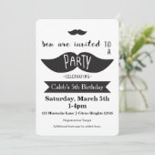 Invitation Fête d'anniversaire Bash de la moustache Invitatio (Debout devant)