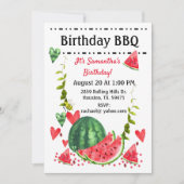 Invitation Fête d'anniversaire BBQ au melon d'été (Devant)
